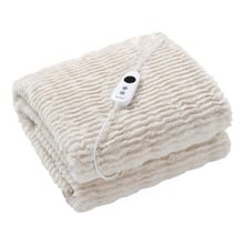 Eyelash Fleece Reversible Heated Throw